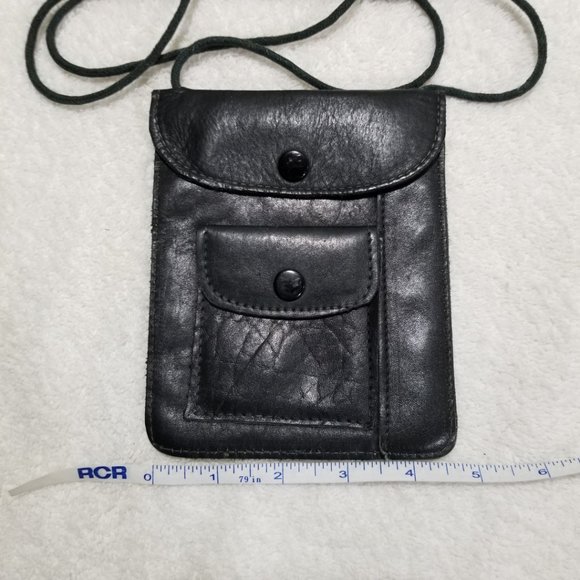 Small dark green leather crossbody bag - Picture 7 of 7